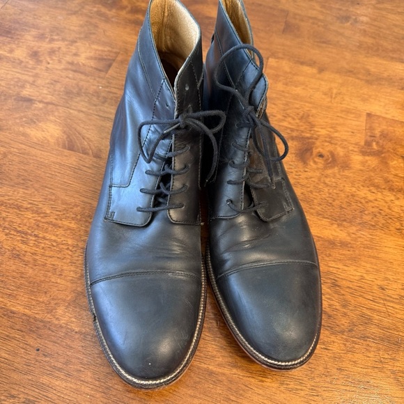 Johnston & Murphy Raleigh Cap Toe black leather Boots men’s 10.5